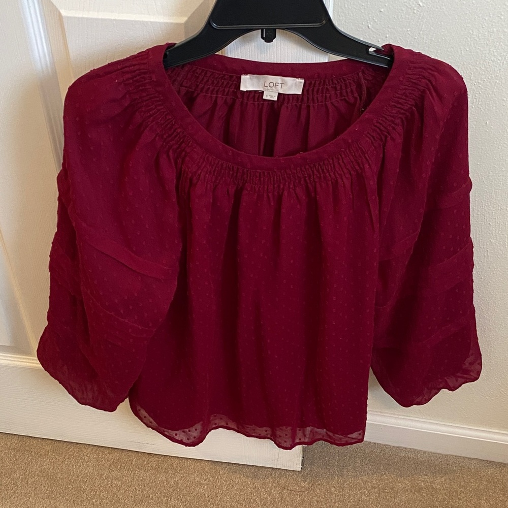 LOFT Women's Burgundy Blouse